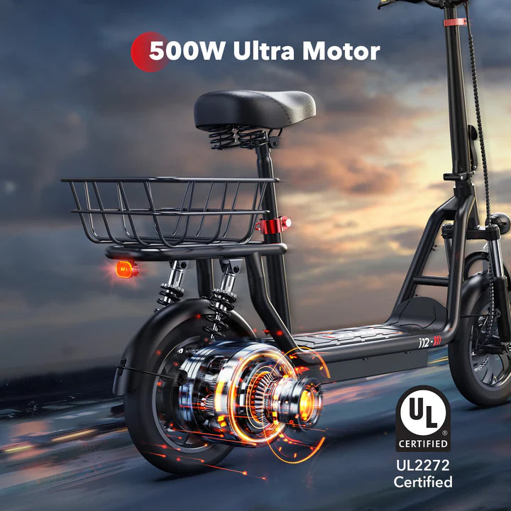 iScooter i12 500W Electric Scooter With Seat & Carry Basket